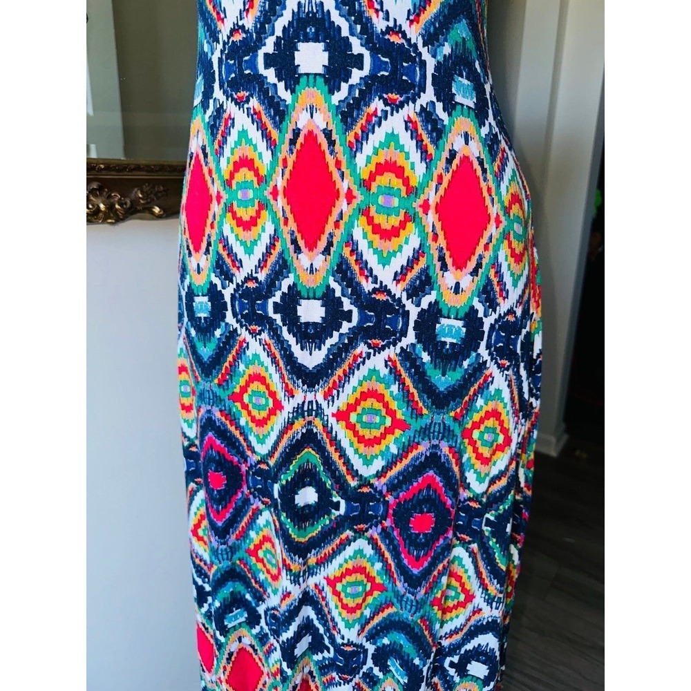 FP3 Ella Moss Anthropologie Maxi Dress Aztec Print Crochet Back Size XS Women's - Picture 4 of 9